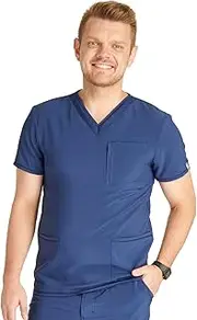 [Cherokee] Men's V-Neck Scrub Top with 4 Pockets and Back Yoke Seam CK752A