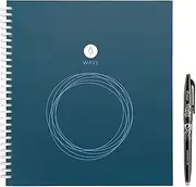 Rocketbook Wave Smart - Dotted Grid Eco-Friendly Notebook with 1 Pilot Frixion Pen Included - Standard Size (8.5" x 9.5"), Blue (WAV-S)