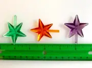 3 CLASSIC MEDIUM STARS ORANGE PURPLE GREEN Ceramic Christmas Tree TOPPERS