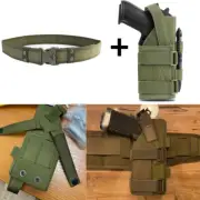 Universal Tactical Molle Pistol Gun Holster Adjustable Handgun Pouch + 1 Pc Belt