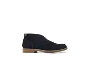 Mens Hush Puppies Terminal Wide Navy Leather Work Lace Up Boots