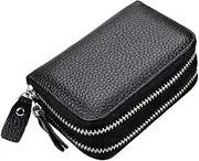 [Generic] Women's RFID Blocking Leather Zipper Purse Wallet Credit Card Case Holder