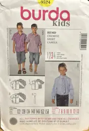 Burda Kids 9524 Boys shirt Sewing pattern