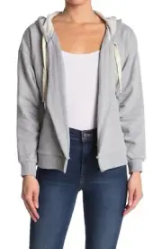 NEW W TAGS BCBGeneration WRAP FRONT SWEATSHIRT JACKET HOODIE TIE GRAY SMALL $108