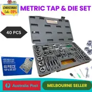 40Pcs Screw Screwdriver Thread Tap and Die Set Wrench Hand Drill Tool Kit Metric