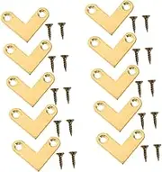 KALLORY 10pcs Copper Right Angle Connector: Copper Plate for Picture Frame Repair Furniture Connecion Framing Tools - Corner Fittings for Cupboard and Shelf Assembly