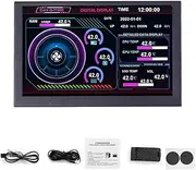 5-Inch USB-C Sub-Screen Chassis IPS Computer Sub-Screen Graphics Card Temperature Monitoring Status Chassis Black