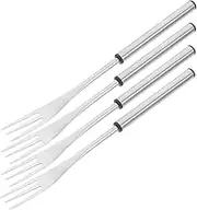 HAKIDZEL 4pcs Stainless Steel Fondue Forks Long Skewers for Cheese Chocolate Marshmallows Versatile Kitchen Tool for BBQ Fondue Ice Three Prong Design for Easy Dipping