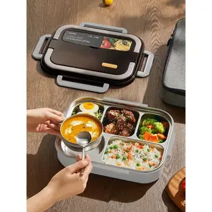 日本泰福高5格便當盒304不銹鋼4格防漏飯盒學生快餐盒帶湯盒2.4L