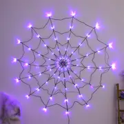 Halloween Led Spider Web Light Lights Lighted Up Purple Hallowmas Outdoor Party Decor