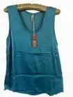 NEW, S, XCVI RAYDEN TANK, SLEEVELESS TOP, teal , satin/rayon