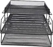 HOODANCOS 1Pc Mesh Document Rack Stackable Office File Organizer Desktop Storage for Efficient Space Saving Design for Bills Magazines and Files