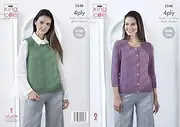 King Cole Ladies 4ply Knitting Pattern Womens Cable Knit Slipover & Cardigan (5348)
