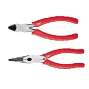 Milwaukee Diagonal Cutting Pliers 6 in and Long Nose Pliers 8 in Anti-Rust