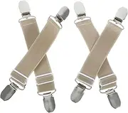 4pcs Elastic Pants Suspenders Clip Ratchet Strap for Fixing Universal Adjustable Ankle Straps for Outdoor Sports