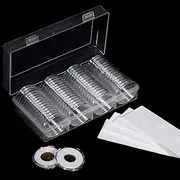FRIMOONY 41mm Coin Capsules, with Foam Gasket and Plastic Storage Box, for Coin Collection