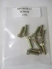 MS24678-11 Socket Head Screw 10-32 X 5/8" Drilled Cap Plated Steel - Lot of 10