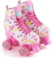 BARBIE Roller Skates for Girls - Adjustable Sizes, Glitter Wheels, ABEC 5 Bearings - Durable PVC Material, Foam Shoe Lining - Perfect for Active Fun and Adventures