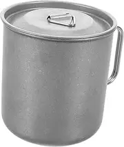 ifundom Stainless Steel Camping Cup with Foldable Handle and Lid 500ml Portable Outdoor Coffee Cup for Hiking Travel and Tea Collapsible Design for Space Saving