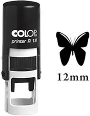 Butterfly Self Inking Mini Rubber Stamp Colop Round Decorative Teachers Stamps 12mm