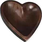 ASAKKURA Wooden Heart Bowl Decorative Bowl for Fruit Table Centerpiece Home Decor Perfect Present