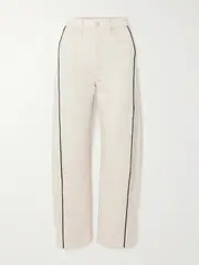 [Mother] Mother - The Half Pipe High-rise Barrel-leg Jeans - Cream - 23 23 Cream