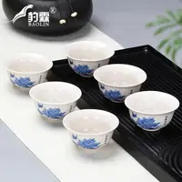 在飛比找樂天市場購物網優惠-白瓷德化白瓷功夫小茶杯陶瓷骨茶盞茶碗家用單個品茗杯青花瓷泡茶