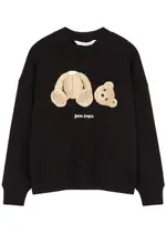 Palm Angels Bear-appliquéd Cotton Sweatshirt - Black - M M