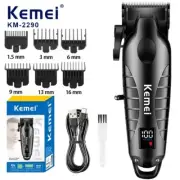 Kemei Men's Cordless Hair Clipper LCD Electric Trimmer Zero Gap HairCut KM-2290