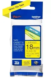 Genuine Brother TZe-641, P Touch Label Tape 18mm Black on Yellow Laminated Tape