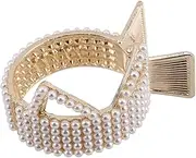 [Healeved] Metal Ponytail Holder Hair Clip Claw Clip Hair Accessory for Women with Cat Ear Pearl Design
