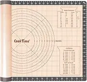 Silicone Pastry Baking Mat Non Stick-Large Rolling Dough with Measurements-Non Slip Pizza,Fondant,Pie,Cake Baking Mat - 26 x 16 Inch by Cook Time
