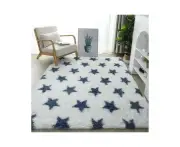 Large Plush Carpet Living Room Bedroom Modern Geometric Plush Carpet Kids Room Fluffy Soft Plush Carpet-Star