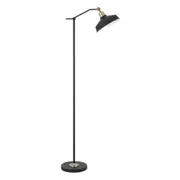 Kylan Adjustable Matt Black Wide Shade Floor Lamp