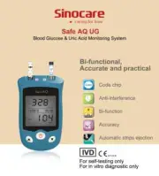 Blood Glucose Meter Monitor Uric Acid Kit 50 test & Lancets 2 in1 Multifunction