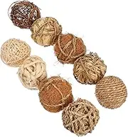 Garneck Hollow Out Rattan Balls 9 Decorative Balls for Bowl Decor Rabbit Toys 2.8 Inch Natural Look for Kitchen Table Arrangements