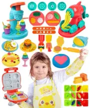 Color Dough Sets for Kids Ages 2-4-8, with Cooking Apron and Sleeves, 24 cans...