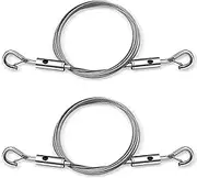 2 Pcs Heavy Duty Picture Hanging Wire, Adjustable Stainless Steel Wire Rope 2m x1.5mm Picture Hanging Kit with Hook Wall Mount Wire for LED Screen, Picture, Billboards (Double Headed)