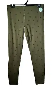 BNWT Girls Size 16 Anko Brand Olive Daisy Print Stretch Leggings