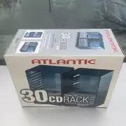 Atlantic 30 CD Storage Rack Tower Classic Black Futuristic NOS VTG O362-58