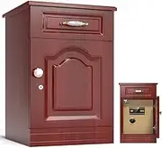 RODOVIA Bedside Cabinet Invisible Safety Box, Electronic Digital Security Safe Box with Drawer, Hidden Safe Home Steel Safe for Office Hotel Jewelry (Redwood color)
