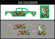 Hot Wheels(1/64),55 Gasser "Super Mario 2"Waterslide,Printed White First,Decals