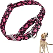 Heart Martingale Dog Collar with Quick Release Dog Training Collars for Small Medium Large Dogs(Heart S)