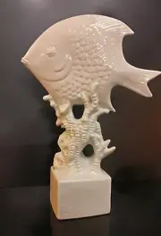 9942907-ds Porcelain Figurine Aquarium Fish White Wagner & Apel 7x24cm