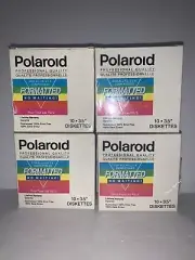 4 Vintage Boxes Polaroid Floppy Disk Lot 3.5" Diskettes IBM Formatted Sealed