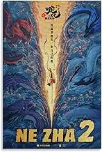 Anime Nezha 2 Posters The Chinese Film Poster Canvas Painting Wall Art Picture Home Decor Print For Bedroom Living Room Dorm Study Bar Office 16x24inch(40x60cm)