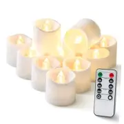 12Pack 400+Hour Remote Control Flameless Candles, 2/4/6/8H Timer Led Votive