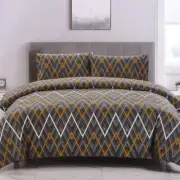 NNEDSZ Artex Hayden Orange Quilt Cover Set Geometric Pattern Reversible Printed
