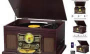 Bluetooth Record Player 10 in 1, 3-Speed Turntable for Vinyl with Coffee