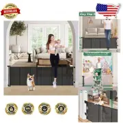 Sturdy 24" High Retractable Pet & Baby Gate - 80" Wide with No Threshold